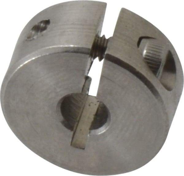 Climax Metal Products - 3/16" Bore, Stainless Steel, One Piece Clamp Collar - 11/16" Outside Diam, 5/16" Wide - Caliber Tooling