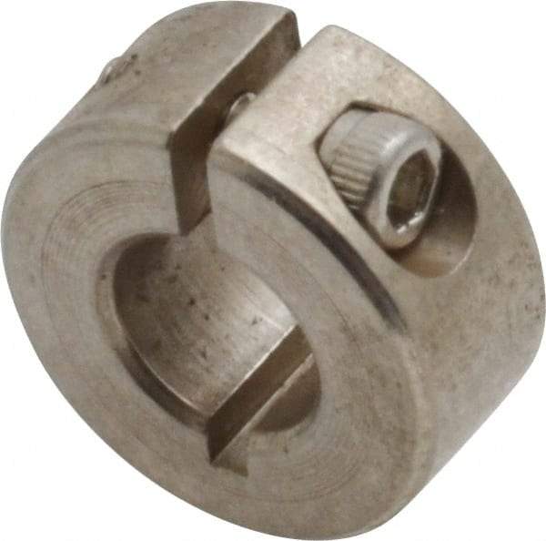 Climax Metal Products - 5/16" Bore, Stainless Steel, One Piece Clamp Collar - 11/16" Outside Diam, 5/16" Wide - Caliber Tooling