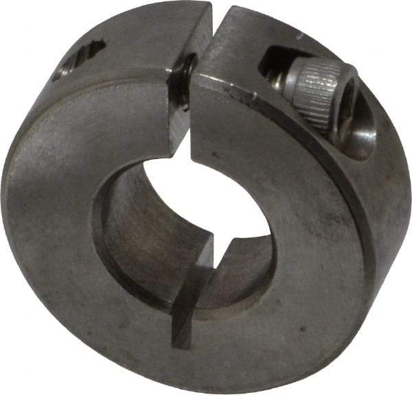 Climax Metal Products - 1/2" Bore, Stainless Steel, One Piece Clamp Collar - 1-1/8" Outside Diam, 13/32" Wide - Caliber Tooling