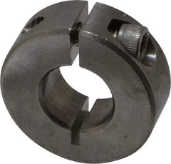 Climax Metal Products - 1/2" Bore, Stainless Steel, One Piece Clamp Collar - 1-1/8" Outside Diam, 13/32" Wide - Caliber Tooling