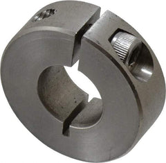 Climax Metal Products - 9/16" Bore, Stainless Steel, One Piece Clamp Collar - 1-5/16" Outside Diam, 7/16" Wide - Caliber Tooling