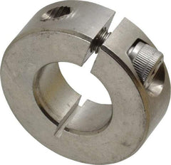 Climax Metal Products - 3/4" Bore, Stainless Steel, One Piece Clamp Collar - 1-1/2" Outside Diam, 1/2" Wide - Caliber Tooling