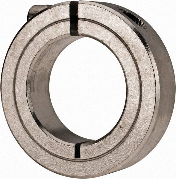 Climax Metal Products - 1-1/8" Bore, Stainless Steel, One Piece Clamp Collar - 1-7/8" Outside Diam, 1/2" Wide - Caliber Tooling