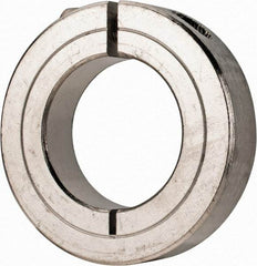 Climax Metal Products - 1-3/16" Bore, Stainless Steel, One Piece Clamp Collar - 2-1/16" Outside Diam, 1/2" Wide - Caliber Tooling