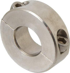 Climax Metal Products - 11/16" Bore, Stainless Steel, Two Piece Two Piece Split Shaft Collar - 1-1/2" Outside Diam, 1/2" Wide - Caliber Tooling