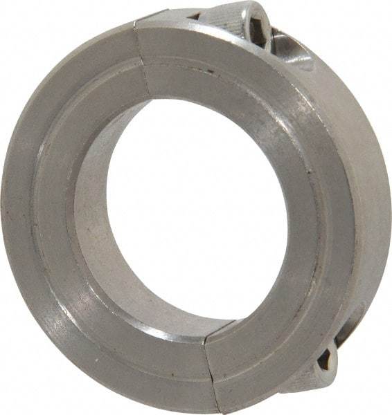 Climax Metal Products - 1-1/8" Bore, Stainless Steel, Two Piece Shaft Collar - 1-7/8" Outside Diam, 1/2" Wide - Caliber Tooling