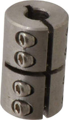 Climax Metal Products - 1/4" Inside x 11/16" Outside Diam, One Piece Split Clamping Collar - 1-1/8" Long - Caliber Tooling