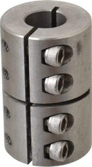 Climax Metal Products - 1/2" Inside x 1-1/8" Outside Diam, One Piece Split Clamping Collar - 1-3/4" Long - Caliber Tooling