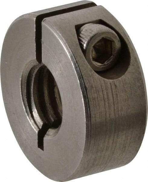 Climax Metal Products - 3/8-16 Thread, Stainless Steel, One Piece Threaded Shaft Collar - 7/8" Outside Diam, 3/8" Wide - Caliber Tooling