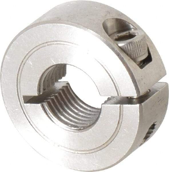 Climax Metal Products - 1/2-20 Thread, Stainless Steel, One Piece Threaded Shaft Collar - 1-1/8" Outside Diam, 13/32" Wide - Caliber Tooling