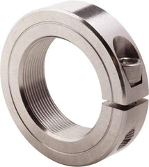 Climax Metal Products - 1-3/4-16 Thread, Stainless Steel, One Piece Threaded Shaft Collar - 2-3/4" Outside Diam, 11/16" Wide - Caliber Tooling