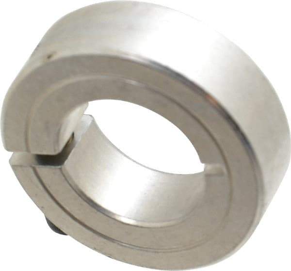 Climax Metal Products - 7/8" Bore, Aluminum, One Piece Clamp Collar - 1-5/8" Outside Diam, 1/2" Wide - Caliber Tooling