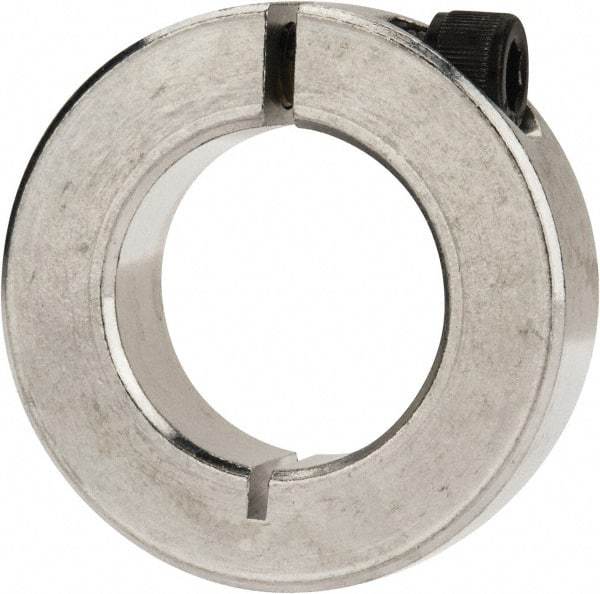 Climax Metal Products - 1" Bore, Aluminum, One Piece Clamp Collar - 1-3/4" Outside Diam, 1/2" Wide - Caliber Tooling