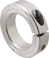 Climax Metal Products - 1-3/4" Bore, Aluminum, One Piece Clamp Collar - 2-3/4" Outside Diam, 11/16" Wide - Caliber Tooling