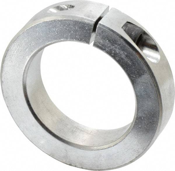 Climax Metal Products - 2" Bore, Aluminum, One Piece Clamp Collar - 3" Outside Diam, 11/16" Wide - Caliber Tooling