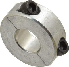 Climax Metal Products - 1/2" Bore, Aluminum, Two Piece Shaft Collar - 1-1/8" Outside Diam, 13/32" Wide - Caliber Tooling