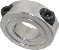 Climax Metal Products - 5/8" Bore, Aluminum, Two Piece Shaft Collar - 1-5/16" Outside Diam, 7/16" Wide - Caliber Tooling