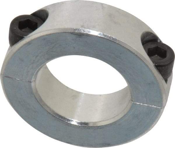 Climax Metal Products - 1" Bore, Aluminum, Two Piece Shaft Collar - 1-3/4" Outside Diam, 1/2" Wide - Caliber Tooling