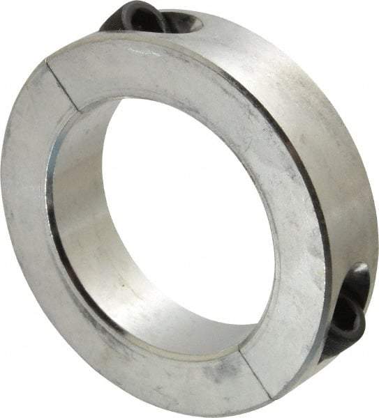 Climax Metal Products - 2" Bore, Aluminum, Two Piece Shaft Collar - 3" Outside Diam, 11/16" Wide - Caliber Tooling