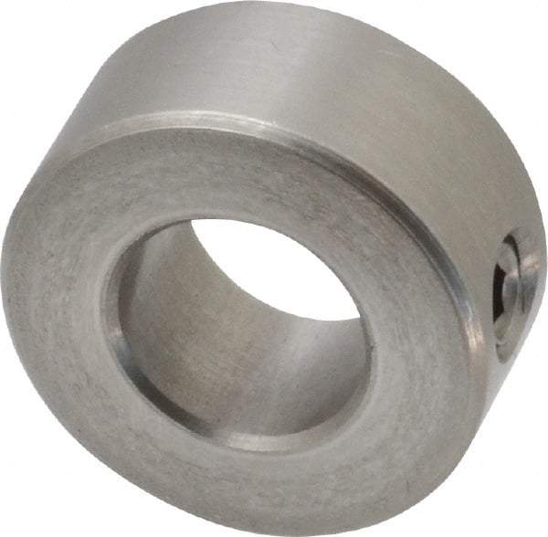 Climax Metal Products - 1/2" Bore, Stainless Steel, Set Screw Shaft Collar - 1" Outside Diam, 7/16" Wide - Caliber Tooling