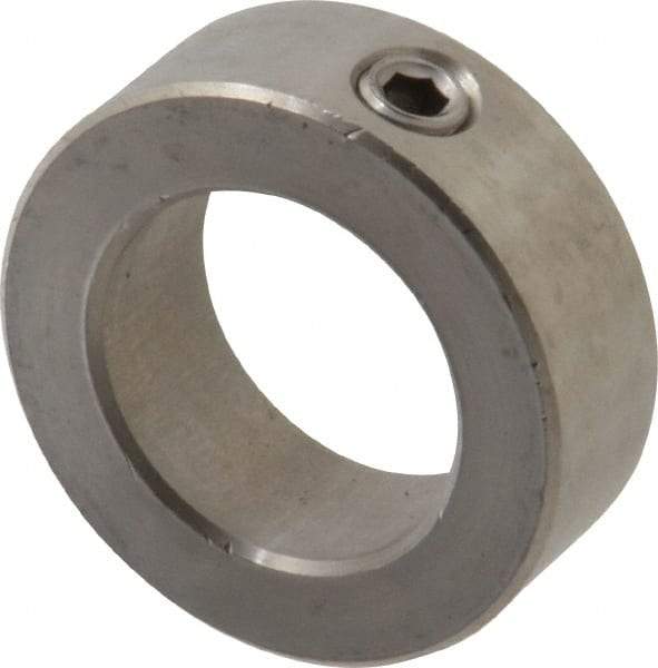 Climax Metal Products - 1-1/4" Bore, Stainless Steel, Set Screw Shaft Collar - 2" Outside Diam, 11/16" Wide - Caliber Tooling