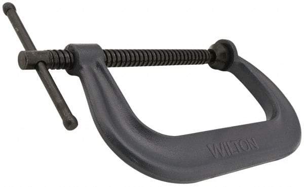 Wilton - Regular-Duty 12-1/4" Max Opening, 6-5/16" Throat Depth, Forged Steel Standard C-Clamp - 9,300 Lb Capacity, 2" Min Opening, Deep Throat - Caliber Tooling