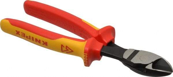 Knipex - 8" OAL, 5/32" Capacity, Diagonal Cutter - 7/8" Jaw Length x 1-1/8" Jaw Width - Caliber Tooling