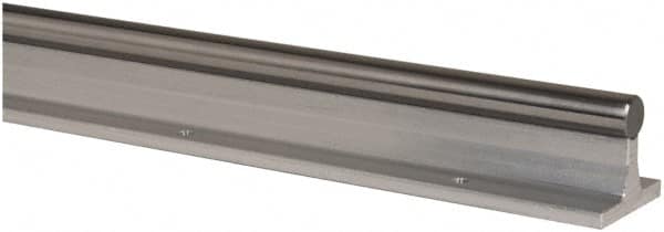 Thomson Industries - 1/2" Shaft Diam, 1-1/2" Base Width, Steel Shaft, Aluminum Rail, Round Shaft Assemblies - 24" Long, 1/4" Neck Width - Caliber Tooling