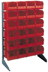 Quantum Storage - 250 Lb Capacity, 15" Deep x 36" Wide x 53" High, Steel Pick Rack - 1 Side, 52 Green Polyethylene/Polypropylene Bins - Caliber Tooling