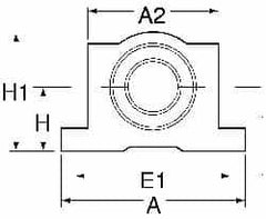 Thomson Industries - 40mm Inside Diam, 13,700 Lbs. Dynamic Capacity, Open Single Pillow Block Linear Bearing - 77mm Overall Height x 108" Overall Width, 58mm Btw Mount Hole Centers - Caliber Tooling