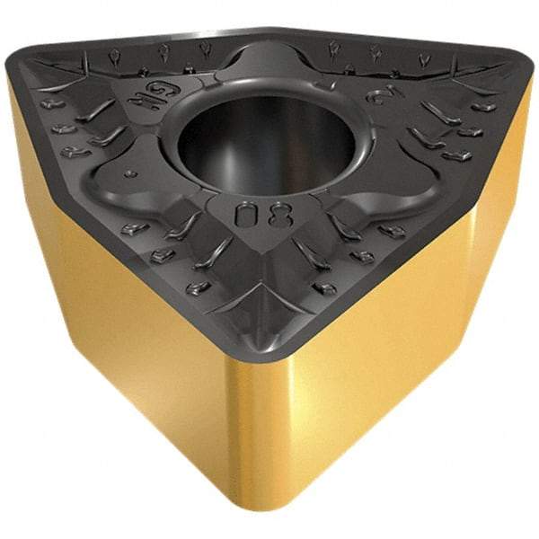 Iscar - WNMG3-3 GN Grade IC8250 Carbide Turning Insert - TiCN/Al2O3/TiN Finish, 80° Trigon, 3/8" Inscr Circle, 5/32" Thick, 3/64" Corner Radius - Caliber Tooling