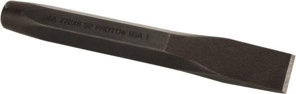 Proto - 8" OAL x 1" Blade Width Cold Chisel - 1" Tip, 7/8" Stock, Steel Handle - Caliber Tooling