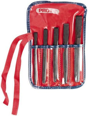 Proto - 5 Piece Cold Chisel Set - 7-1/2" OAL, Steel, Sizes Included 5/16 to 5/8" - Caliber Tooling