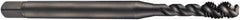 DORMER - M16x2.00 Metric Coarse 4 Flute 6H Bottoming Spiral Flute Tap - Cobalt, Oxide Finish, 110mm OAL, Right Hand Flute, Right Hand Thread, Series EX016H - Exact Industrial Supply