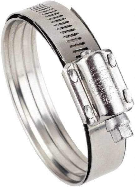 IDEAL TRIDON - SAE Size 350, 2-3/4 to 3-1/4" Diam, Stainless Steel Worm Drive Clamp - 5/8" Wide, Material Grade 300/410, Series 38215 - Caliber Tooling