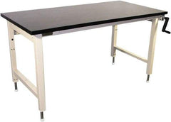 Proline - 72 Wide x 30" Deep x 42" High, Chem-Guard Workbench - Adjustable Height Legs, Beige - Caliber Tooling