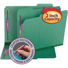 SMEAD - 11-3/4 x 9-1/2", Letter Size, Green, File Folders with Top Tab - 23 Point Stock, Assorted Tab Cut Location - Caliber Tooling