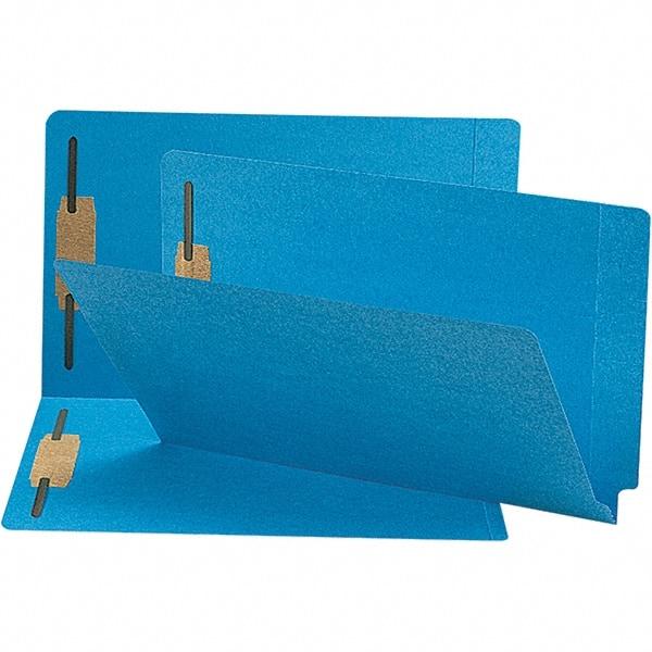 SMEAD - 15-1/4 x 9-1/2", Legal, Blue, File Folders with End Tab - 11 Point Stock, Straight Tab Cut Location - Caliber Tooling