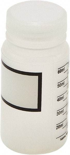 Dynalon Labware - 60 mL Wide-Mouth Bottle - Polypropylene, Translucent, 3.2" High x 1.6" Diam, 33mm Cap - Caliber Tooling