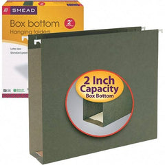 SMEAD - 12-1/4 x 9-1/2", Letter Size, Standard Green, Hanging File Folders with Box Bottom - 11 Point Stock - Caliber Tooling