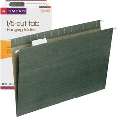 SMEAD - 14-5/8 x 9-1/2", Legal, Standard Green, Hanging File Folder - 11 Point Stock, 1/5 Tab Cut Location - Caliber Tooling