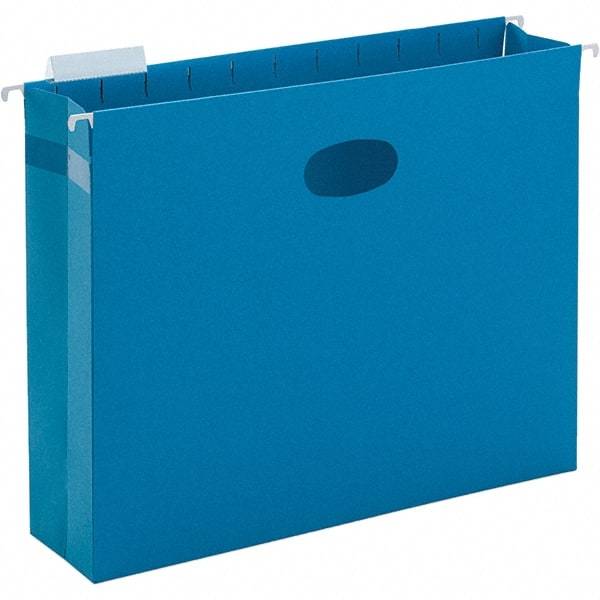 SMEAD - 12-1/4 x 9-1/2", Letter Size, Sky Blue, Hanging File Folder - 11 Point Stock, 1/5 Tab Cut Location - Caliber Tooling