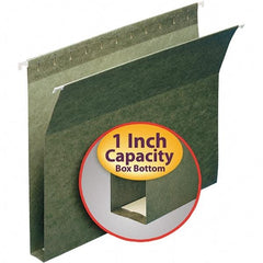 SMEAD - 12-1/4 x 9-1/2", Letter Size, Standard Green, Hanging File Folders with Box Bottom - 11 Point Stock - Caliber Tooling