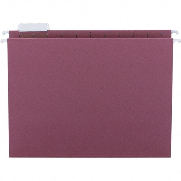 SMEAD - 12-1/4 x 9-1/2", Letter Size, Maroon, Hanging File Folder - 11 Point Stock, 1/5 Tab Cut Location - Caliber Tooling