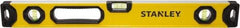 Stanley - 24" Long 3 Vial Box Beam Level - Aluminum, Yellow, 1 Level & 2 Plumb Vials - Caliber Tooling