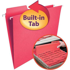 SMEAD - 12-1/4 x 9-1/2", Letter Size, Red, Hanging File Folder - 11 Point Stock, 1/3 Tab Cut Location - Caliber Tooling