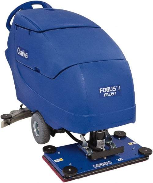 Clarke - 28" Cleaning Width, Battery Powered Floor Scrubber - 0.75 hp, 2,250 RPM, 23 Gal Tank Capacity - Caliber Tooling