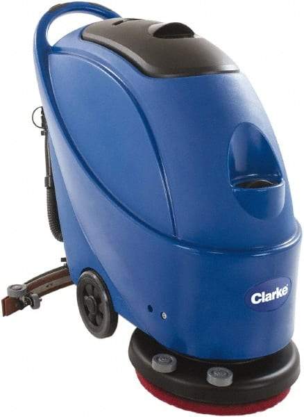 Clarke - 17" Cleaning Width, Electric Floor Scrubber - 1 hp, 150 RPM, 13.2 Gal Tank Capacity - Caliber Tooling