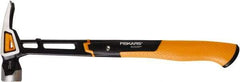 Fiskars - 22 oz Head, Straight Framing Hammer - 16" OAL, Forged Steel Head, 1-5/16" Face Diam, Milled Face - Caliber Tooling