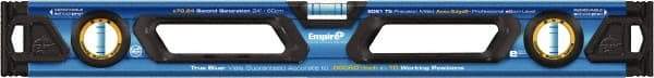 Empire Level - Magnetic 24" Long 3 Vial Box Beam Level - Metal, Blue, 1 Level & 2 Plumb Vials - Caliber Tooling